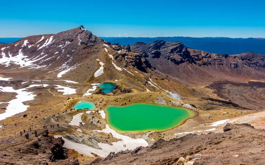 The volcanic cone of Ngauruhoe rising above the Tongariro plateau
